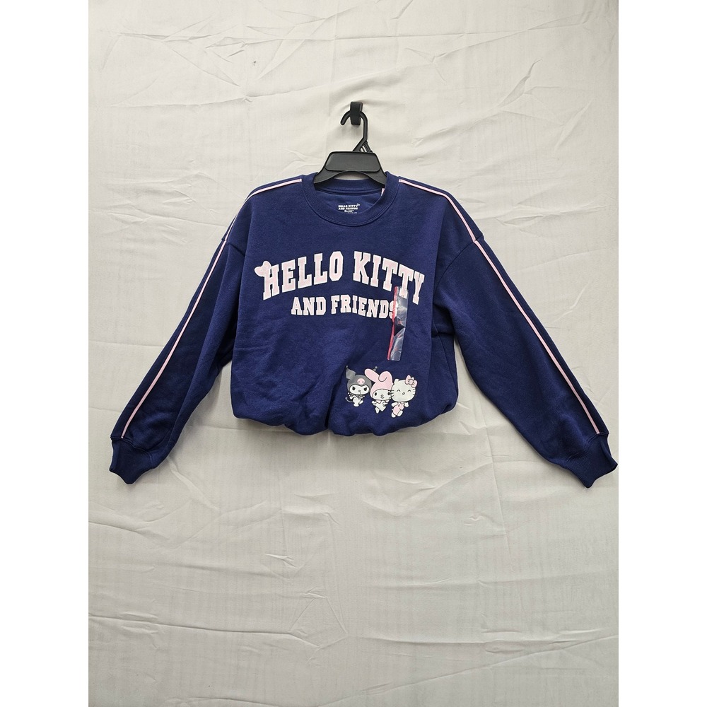 Sanrio Hello Kitty and Friends Sweatshirt XS Crown Blue Cropped J004880JHK5210